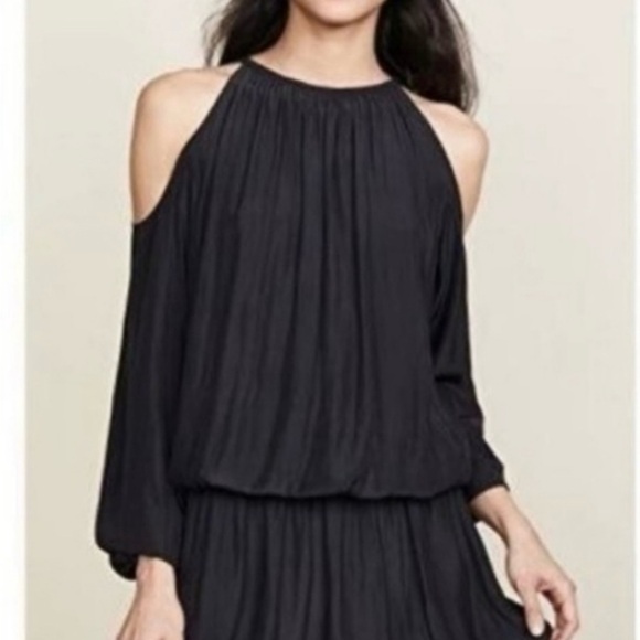 Ramy Brook Black Cold Shoulder Midi Dress - Picture 1 of 9